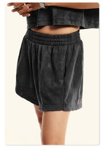2024 Custom 350g High Quality Women's Fitness Workout Breathable Shorts Casual Acid Wash Women Jogger Sport Shorts - Product Image 6