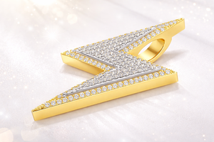 Custom Bling Lightning Bolt <b>Solid</b> <b>Gold</b> Iced Lab Grown Diamond Vintage Style Hip Hop <b>Pendant</b> Fine Jewelry Party Necklace Charms - Product Image 5