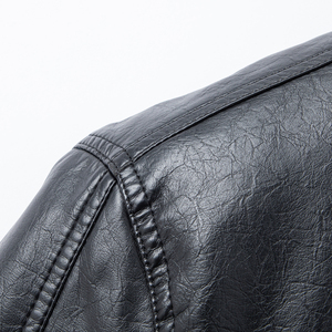 Custom Design Fashion Classic Leather Motorcycle <b>Jacket</b> OEM Front Logo Men <b>Slim</b> <b>Fit</b> Genuine Cowhide Skin Coat Streetwear - Product Image 3