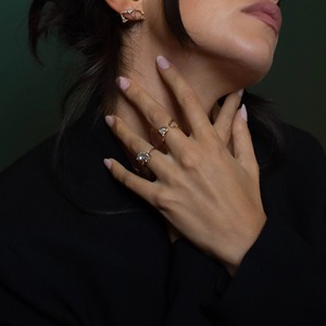 Zaha 14K Solid Gold Diamond <b>Wrap</b> Ring with Triangle Design for <b>Wedding</b> Engagement Anniversary <b>Gift</b> Party - Product Image 5