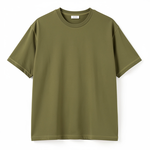 T-shirt Homme Oversize Col Rond en Coton Lourd 240 GSM de Haute Qualité, Coupe Ample, Couleur Unie, Style Streetwear - Product Image 4