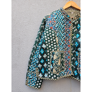Handmade Reversible Quilted Cotton <b>Jacket</b> <b>Patchwork</b> Kantha Printed Women Short Autumn Winter Outerwear gift for her - Product Image 2