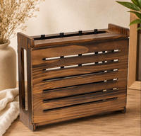 Soporte de Pared para Router WiFi de Madera Tallada de Gran Capacidad, Organizador de Cables, Estante de Almacenamiento para Sala de Estar, Diseño Moderno y Duradero