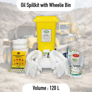 Industrial Eco-Friendly Oil Spill Response Kit 120L Wheelie Bin Absorbent Emergency Containment Set Marine Workshop SABER - Product Image 3