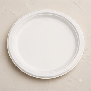 Assiette Ronde en Bagasse Blanche de 12 Pouces – Écologique et Biodégradable, Idéale pour les Fêtes, les Restaurants et les Services de Traiteur - Product Image 1