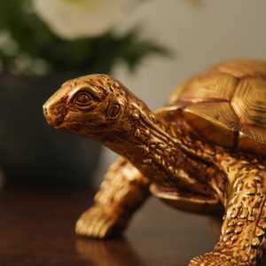 Handcrafted Modern Turtle Figurine Feng Shui Animal Sculpture Tabletop Decor for Living Room Baptism Gift - Product Image 4