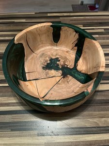 Wood Resin Classic Fruit Bowl Handmade <b>Epoxy</b> Decorative Serving Bowl Eco-Friendly Lightweight Party Home Decor <b>Table</b> Centerpiece - Product Image 3