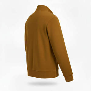 Sweat-shirts personnalisés pour hommes à col roulé et demi-zip, en tissu 100% coton, grande taille, épaules tombantes, sweat-shirt vierge à quart de zip pour hommes - Product Image 6