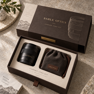 Boîte d'emballage coulissante personnalisée pour kit d'objectifs d'appareil photo SABLE - Product Image 2