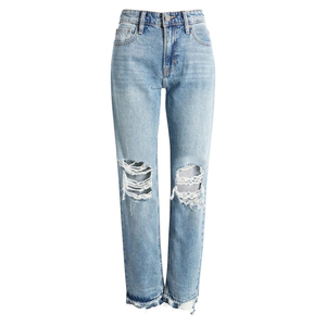 Pantalones de Mezclilla Ajustados de Cintura Alta Estilo Vintage, Casuales, de Algodón y Elastano, Transpirables y Ecológicos para Mujer, Tallas Grandes - Product Image 3