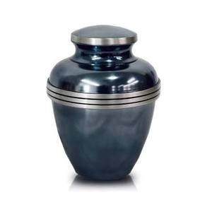 Urna Funeraria de Aluminio Negra Popular para Adultos, con Banda Plateada, Hecha a Mano, Ecológica, Estilo Art Deco, para Cenizas Humanas, 3-4L - Product Image 2