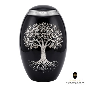 โกศบรรจุอัฐิสำหรับผู้ใหญ่ รุ่น Tree Life สีน้ำเงิน ทำจากอะลูมิเนียม ขนาด 10 นิ้ว ความจุ 220 คิวบิกอินช์ เป็นมิตรกับสิ่งแวดล้อม ทนทาน - Product Image 1