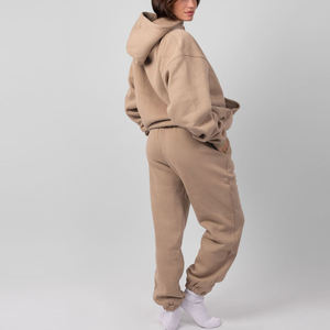 Ensemble de survêtement athlétique d'hiver réversible pour femmes, deux pièces, coupe-vent, polyester/coton haute élasticité, vêtements de sport hip-hop - Product Image 3