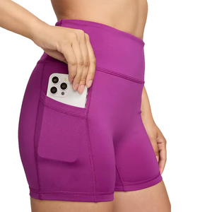Shorts de yoga B2B en gros, taille haute, coupe en V croisée pour une mise en valeur de la silhouette, couleur personnalisée, vente en gros directe usine - Product Image 2