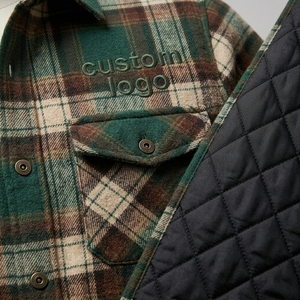 Men's Plaid <b>Flannel</b> Shirt <b>Jacket</b> With Polyester Lining Turn-down Collar Button Closure Winter Workwear Style <b>Flannel</b> <b>Jacket</b> - Product Image 2