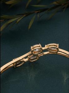 IGI Certified Lab Grown Diamond Round Brilliant Cut Solitaire Engagement <b>Bracelet</b> For Women 14kt Yellow Gold Ethnic Style - Product Image 6