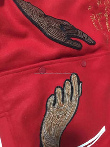 Chaqueta Varsity Unisex de Talla Grande con Cuello Alto, Bordado de Cadena Personalizado Estilo Hip Hop y Parches de Chenille, con Logotipo Frontal, Superventas - Product Image 5