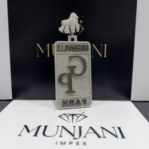 Colgantes y Dijes Personalizados de Plata de Ley S925 con Nombre, Estilo Hip Hop, Diamantes VVS de Corte Brillante, Engaste en Canal, Forma de Candado, Certificado IGI, para Fiestas - Product Image 5