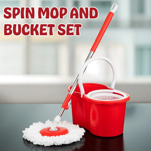 360 Spin <b>Mop</b> <b>Bucket</b> Set with Micro fiber Rotating Heads Floor Cleaning System with 2 Replacement Heads Easy Wring <b>Mop</b> Set - Product Image 5