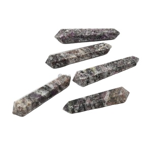 Pierre Semi-Précieuse de Guérison Naturelle Artisanat Agate Mousse Double Point Terminé pour la guérison style mascotte - Product Image 3