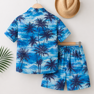 Men's Casual Summer Satin Shirt-Floral Pattern 280g Lightweight Breathable Anti-Pilling Quick Dry Eco-Friendly Short Sleeve for - Product Image 2