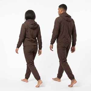 Ensemble de survêtement en nylon personnalisé, veste en polyester imperméable et coupe-vent avec fermeture éclair et pantalon de jogging, coupe-vent unisexe - Product Image 6