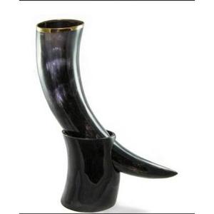 เขาควายแท้สำหรับดื่มไวน์ 100% ทำด้วยมือ รูปทรงระฆัง ดีไซน์วินเทจ ใช้ซ้ำได้สำหรับเบียร์ - Product Image 2