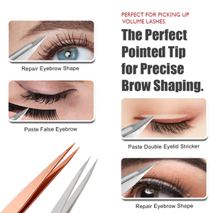 Pinzas para Cejas Ecológicas con Punta Fina, Depilación de Cejas, Logotipo Personalizado, Pinzas de Acero Inoxidable, Proveedor Mayorista - Product Image 4