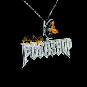 จี้เพชรโมอิสซาไนต์ VVS แบบฝังเพชรเต็มเม็ด TASNIM <span class=keywords><strong>Pocahontas</strong></span> พร้อมสร้อยคอเงินแท้ 925 ชุบทองคำขาวและโรเดียม - Product Image 3