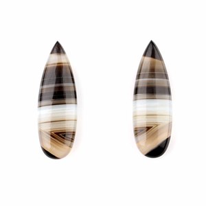Perlas de Ágata Sulemani Hakik Negra Natural de Primera Calidad, Forma de Pera, 10x30mm, Suaves y Calibradas, para Joyería - Product Image 1
