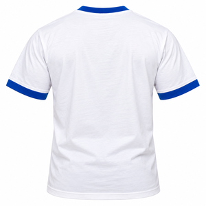 Phi Beta Sigma Ringer T <b>Shirt</b> <b>White</b> Royal Blue Trim <b>Short</b> <b>Sleeve</b> Crew Neck Greek Letter Graphic Tee Casual Collegiate Fraternity - Product Image 4