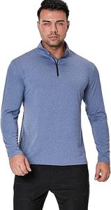 Chemises de sport à manches longues pour hommes, sweat-shirt à demi-zip, hauts de fitness pour le jogging, respirants, compressifs, pour la course à pied - Product Image 3