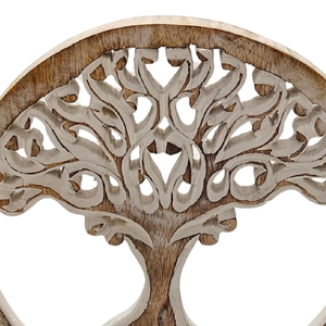 Décoration de table sculptée à la main en bois de manguier, motif arbre, pour salon - Product Image 5