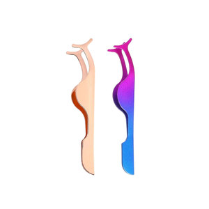 Pince à épiler personnalisée en or rose pour cils, en acier inoxydable japonais, antistatique, outil de précision pour extensions de cils avec personnalisation - Product Image 1