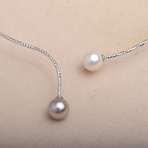 Collier en argent S925 avec double perle latérale en forme de fleur, nouveau collier en perles de style chinois chic avec support en argent 5691 - Product Image 2