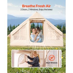 Tenda Gonfiabile per 3-5 Persone Facile da Montare per Campeggio, in Oxford 300D, Tenda Glamping 4 Stagioni con Pompa Manuale e Compatibilità Stufa - Product Image 5