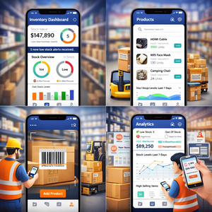 Aplicación de Gestión de Inventario con IA, Alertas Predictivas de Stock, Seguimiento en Tiempo Real, Integración de Códigos de Barras, Panel de Análisis - Product Image 1