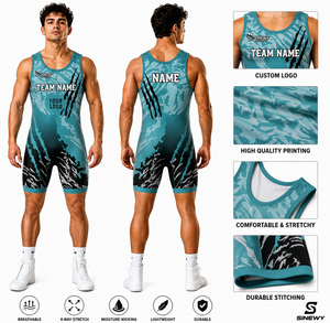 Maillots de lutte pour femmes adultes de haute qualité, imprimés par transfert thermique, personnalisés sur le devant, légers, respirants, en polyester/spandex - Product Image 5