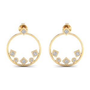 REYES Exquisite 925 Sterling Silver Moissanite Screw <b>Back</b> Stud <b>Earrings</b> For Women Handcrafted 14K Yellow Gold Plated Jewelry - Product Image 2