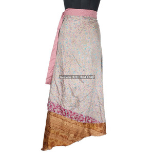 Nueva Falda Cruzada de Verano para Mujer, Estilo Vintage Asimétrico, Estampado de Flores Rojas, Falda Cruzada Larga de Seda Vintage - Product Image 5