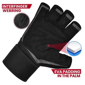 Gants de gymnastique en néoprène de haute qualité Logo personnalisé Long poignet de protection en cuir entraînement Fitness gants de dynamophilie sport - Product Image 3