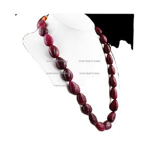 Collier pour femmes fait à la main grosses perles en résine et cordon en cuir colliers de perles épais bijoux de mode - Product Image 1