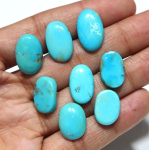 Turquoise naturelle d'Arizona, cabochon ovale, pierre précieuse en vrac pour la fabrication de bijoux, vente en gros de pierres de turquoise d'Arizona - Product Image 2