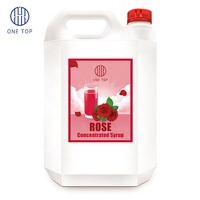 Bahan Baku Bubble Tea Premium ONE TOP Sirup Cair Mawar Merah Pekat 5kg dalam Botol Taiwan Umur Simpan 2 Tahun Tanpa Bahan Tambahan