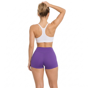 Shorts de Yoga de Cintura Alta para Mujer, Shorts Deportivos Sólidos para Gimnasio, Shorts de Compresión con Logotipo Personalizado, Shorts de Gimnasio de Secado Rápido para Mujer - Product Image 4