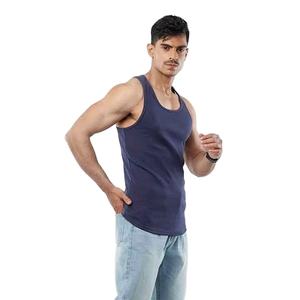 เสื้อกล้ามออกกำลังกายคุณภาพสูงสำหรับฟิตเนสและเพาะกาย ขายส่ง เสื้อกล้ามผู้ชายลำลอง ผ้าริบเนื้อฝ้ายยืดหยุ่น - Product Image 1
