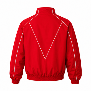 Custom Men Red Track Windbreaker Jacket Lightweight Zip Sports Training Jacket Premium Polyester Running Spring Thin Front - Product Image 3