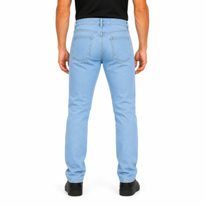 Premium Quality Stretch Denim <b>Jeans</b> <b>Men</b> Slim Fit Durable Breathable Lightweight Outdoor <b>Work</b> Trousers Fashion Plain Solid Color - Product Image 4