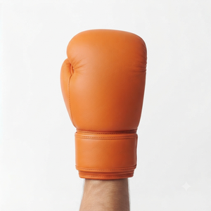 Orange <b>Silk</b> Customizable Non-Slip Hook & Loop Closure Full Finger Adult Kick Boxing <b>Gloves</b> for Martial Arts & Boxing - Product Image 3