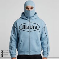 Sweat à capuche Ninja personnalisé unisexe 100% coton doublé Sherpa chaud hiver zippé brodé écologique doux oversize streetwear 2 pièces